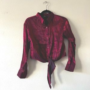 Milk & Honey Tie Silky Front Blouse